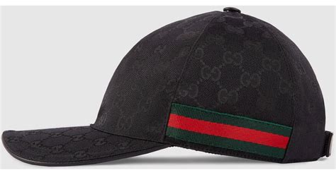 gucci black canvas baseball cap|gucci men beanie hat.